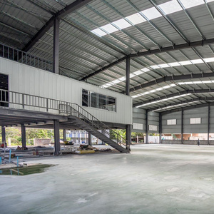 Prefabricated Steel Frame two floor building mezzanine Warehouse kits Design