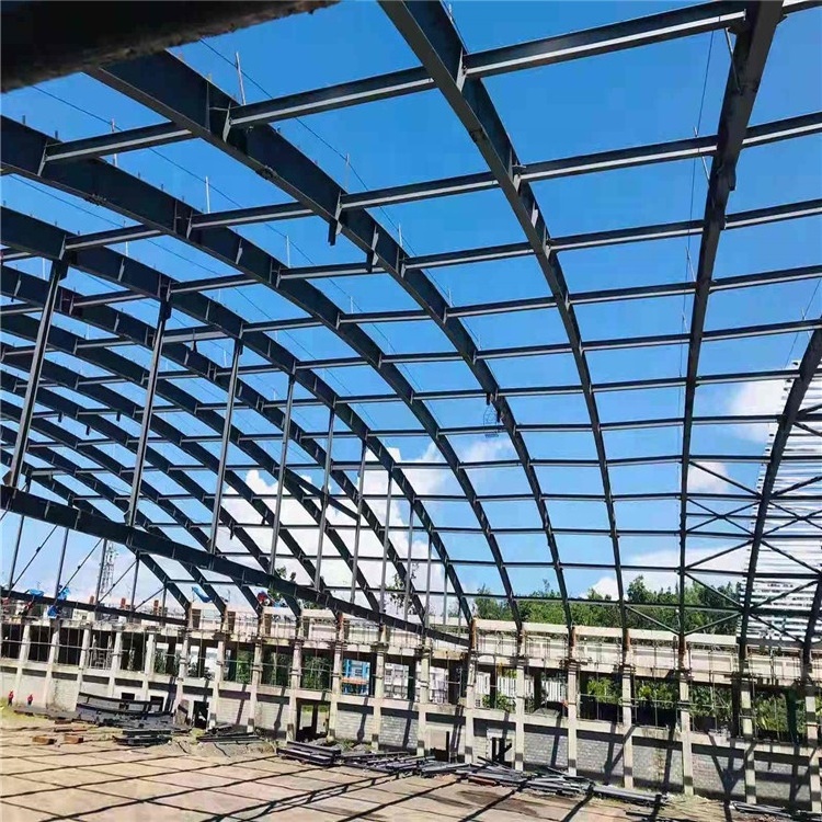 customized light steel structure prefabricate hall roof trusses curved beam building