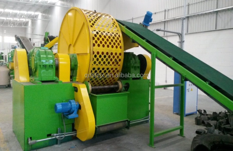 Fully automatic scrap tyre cutting recycle machine for 30 mesh rubber crumb/granule production line