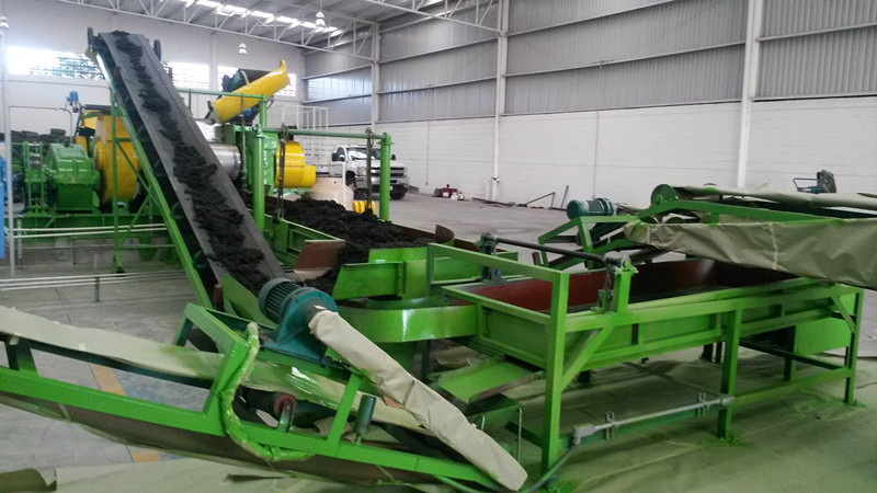 Fully automatic rubber powder making plant / Waste tire cutting machine / Rubber recycling machine