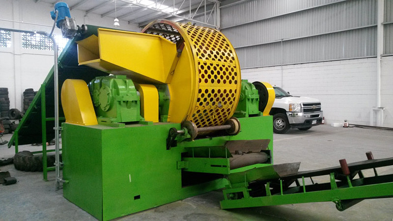 Fully automatic rubber powder making plant / Waste tire cutting machine / Rubber recycling machine