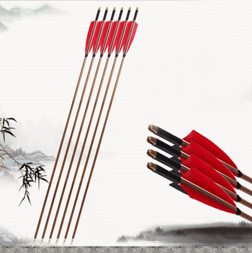 New real feather bamboo arrow outdoor  performance competition