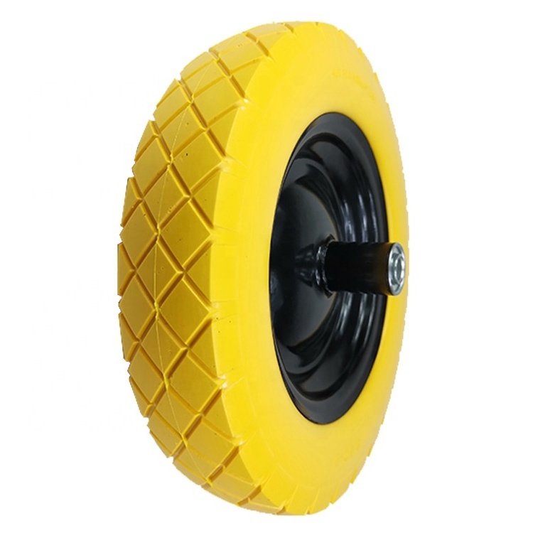 Hot sales Wheels Rubber Tyres 350-8 Metal Pneumatic Rubber Wheel For Wheelbarrow PU Foam Wheel