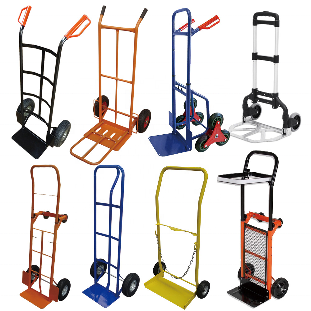 heavy loading fold able  350-4 pneumatic wheel  two wheels hand cart trolleys hand truck