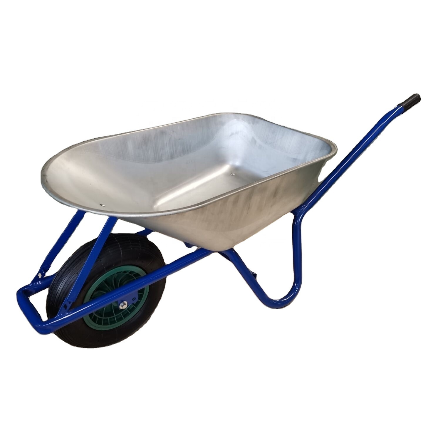 Large capacity 85L plastic bucket steel tray garden trolley WB6414 for European market wheelbarrow