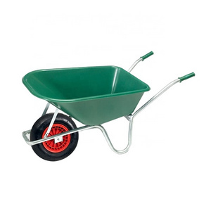 Large capacity 85L plastic bucket steel tray garden trolley WB6414 for European market wheelbarrow