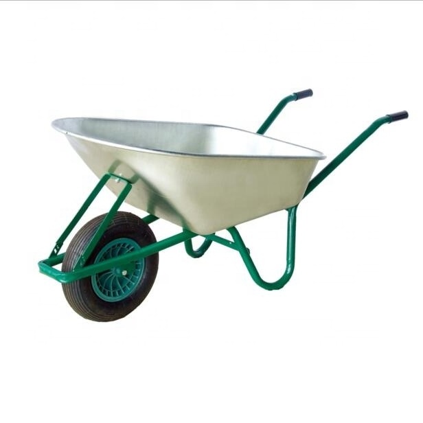 Large capacity 85L plastic bucket steel tray garden trolley WB6414 for European market wheelbarrow