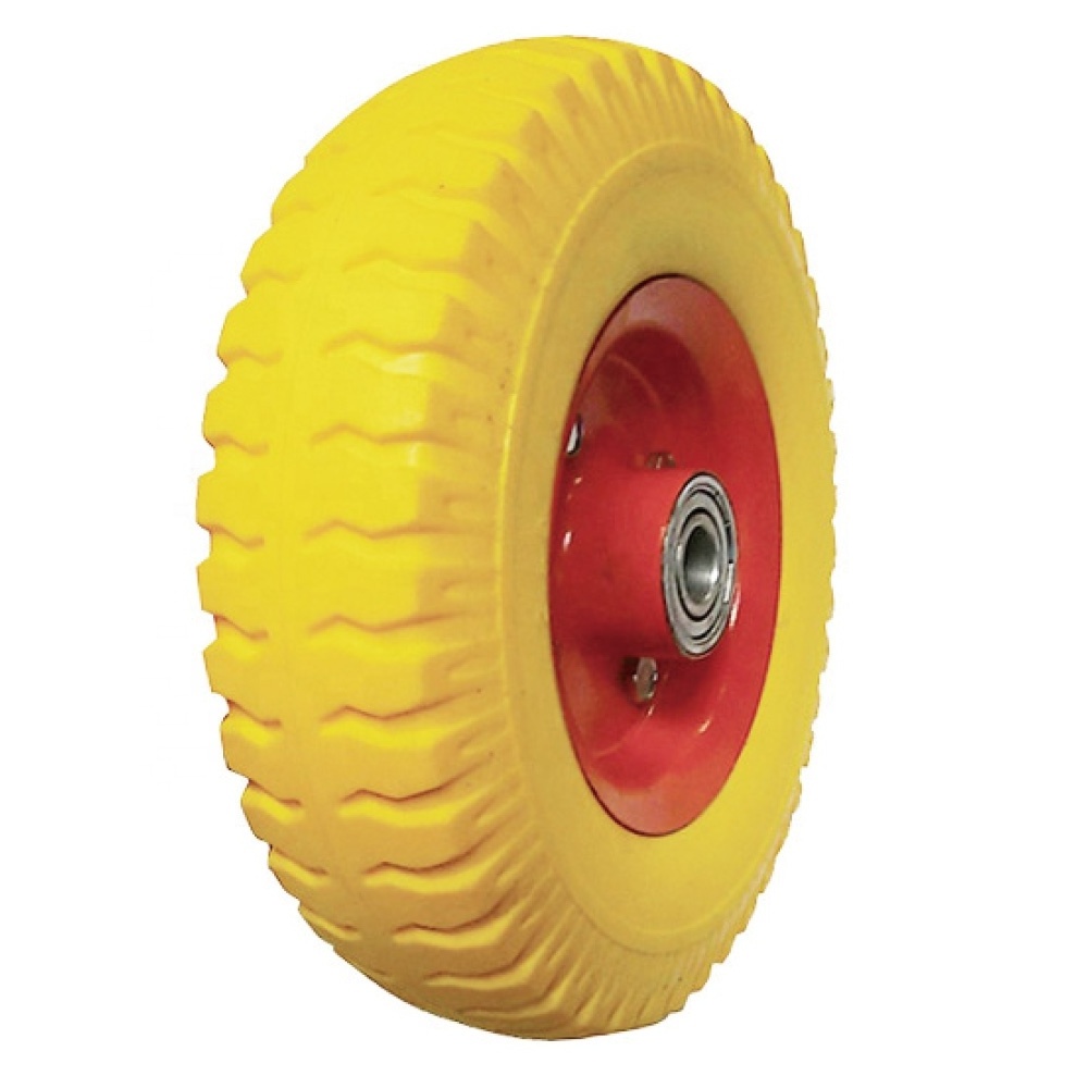 Colorful Solid PU Polyurethane Puncture Proof Flat Free PU Foam Caster Tyre Wheel Tires for Wheelbarrow 3.00-8 3.25-8 4.00-8