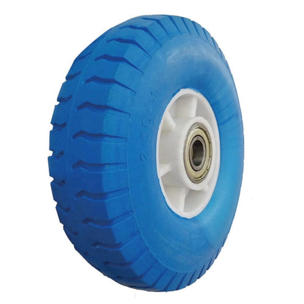 Colorful Solid PU Polyurethane Puncture Proof Flat Free PU Foam Caster Tyre Wheel Tires for Wheelbarrow 3.00-8 3.25-8 4.00-8