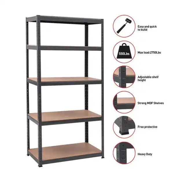 Heavy Duty 5 Layers Metal Storage Shelf Rack Supermarket Shelves Combined With Storage Rack Light Heavy Duty 5 Layer Level Shelv