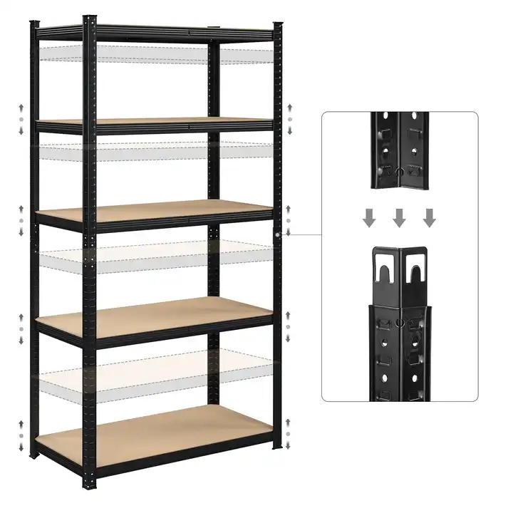 Heavy Duty 5 Layers Metal Storage Shelf Rack Supermarket Shelves Combined With Storage Rack Light Heavy Duty 5 Layer Level Shelv