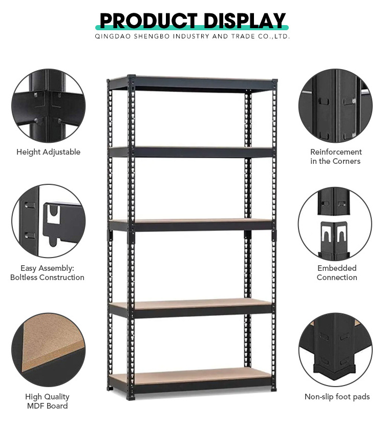 Heavy Duty 5 Metal Shelving Rack Boltless Adjustable Metal Garage Shelving & Storage Racks Shelving Units Display Racks