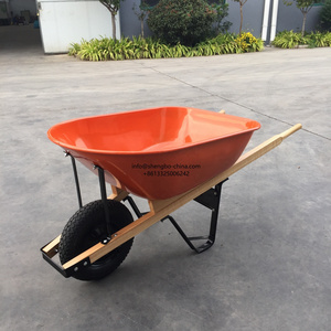 Steel tray with wood handle heavy duty concrete Wheelbarrow WH6601