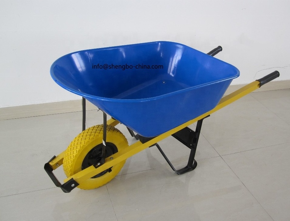 Steel tray with wood handle heavy duty concrete Wheelbarrow WH6601