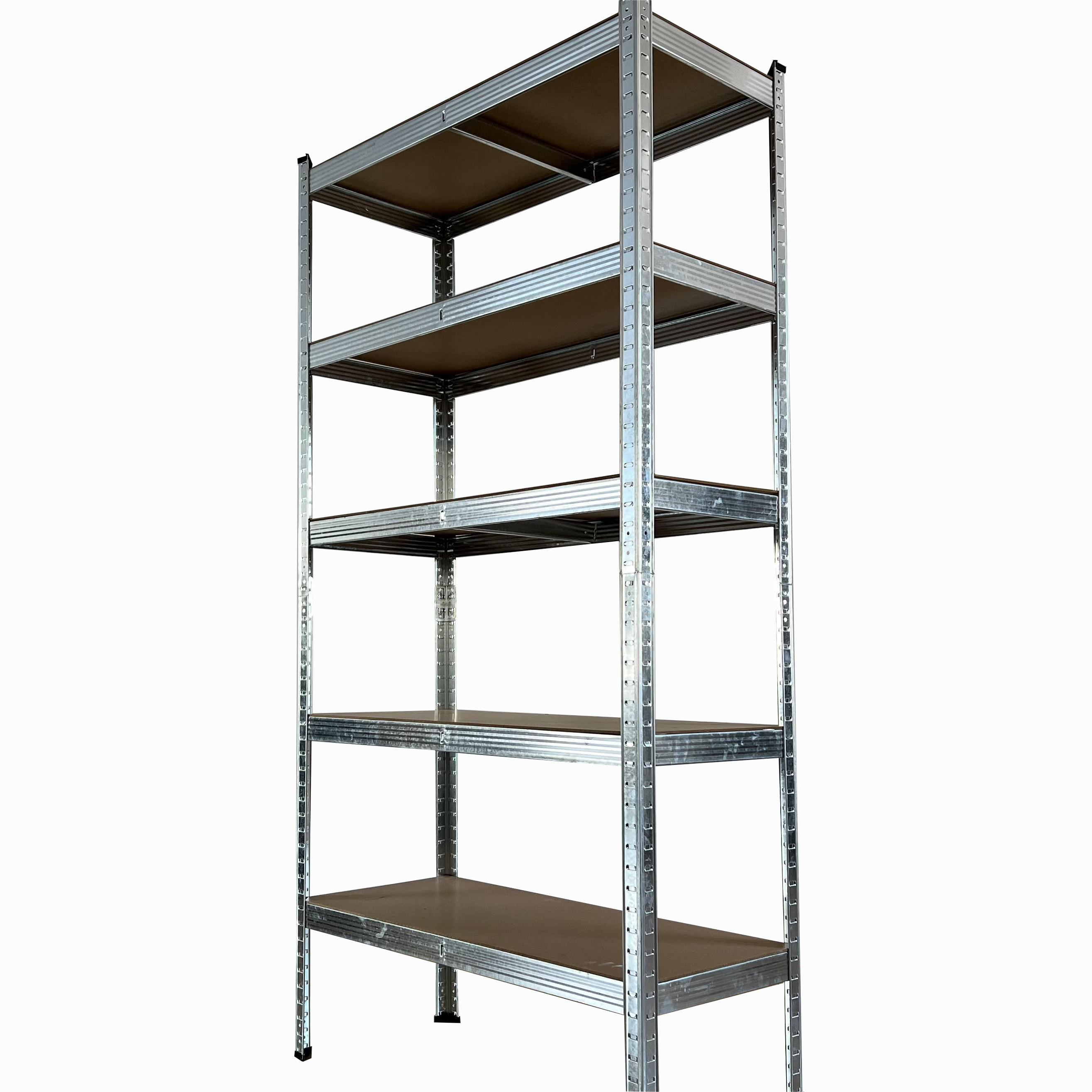 European Industrial Warehouse Storage Rack Metal Wire Shelving Silver Boltless Rivet 5 Tier Garage Shelves Storage Rack Units