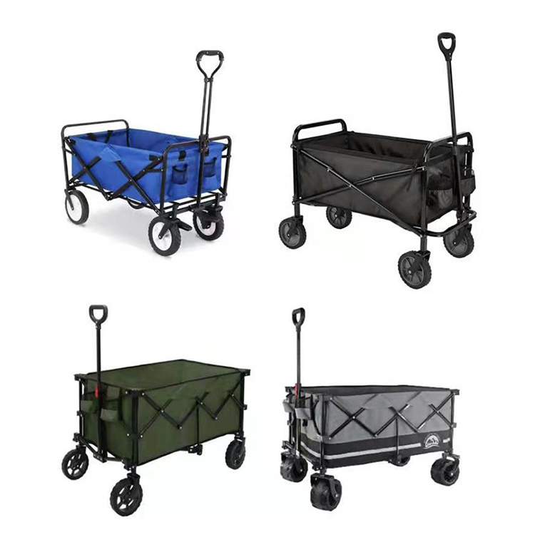 Garden Trolley Camping Beach Wagon Cart Wheels Heavy Duty Mover Trolley Foldable Hand Trolley Garden Wagon