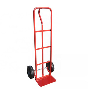 Domestic Industrial Warehouse Inflatable Wheel Heavy Duty Platform HT1805 Handle Steel Hand Truck Trolley