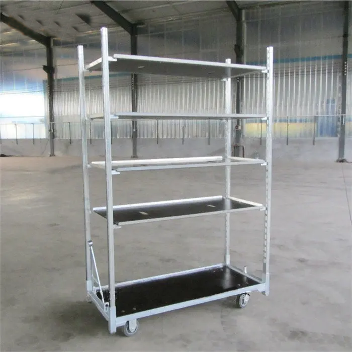 shelves galvanized garden center greenhouse plant transport  trolley