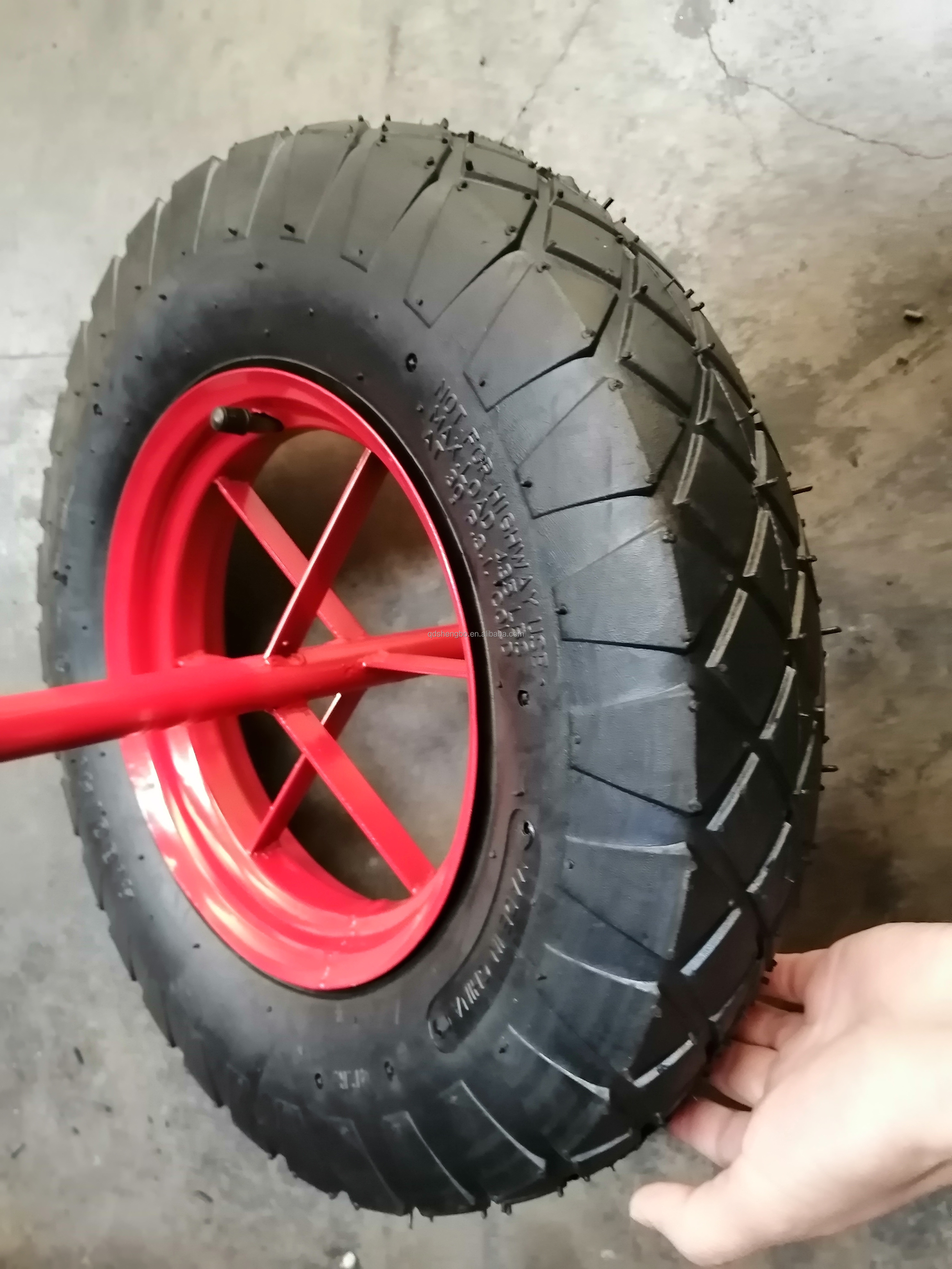 400-8 pneumatic rubber tyre and tube for wheelbarrow