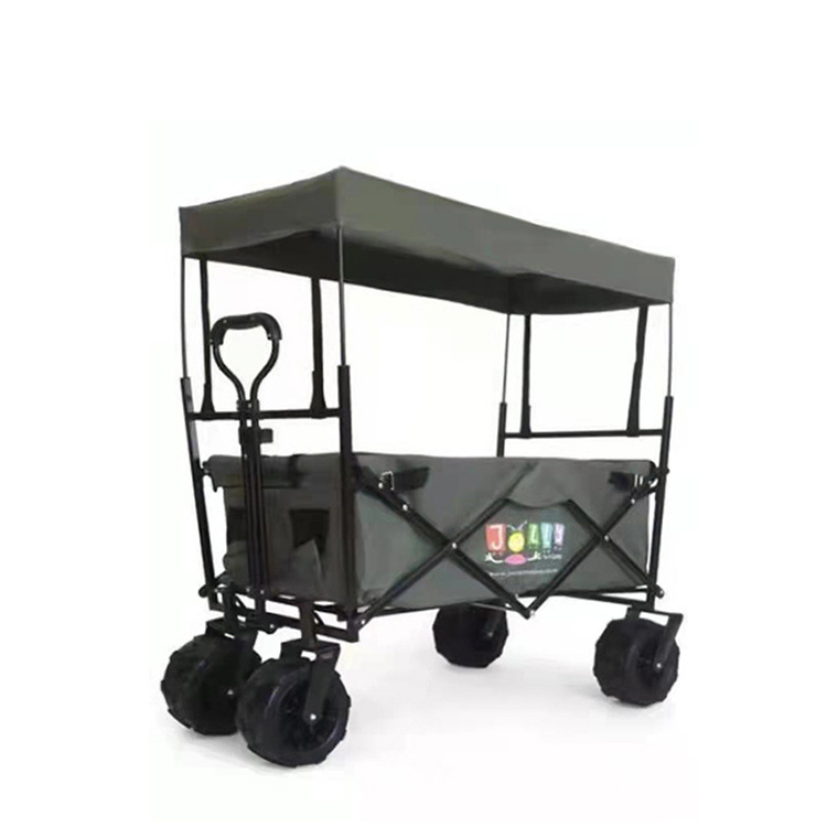 Garden Trolley Camping Beach Wagon Cart Wheels Heavy Duty Mover Trolley Foldable Hand Trolley Garden Wagon