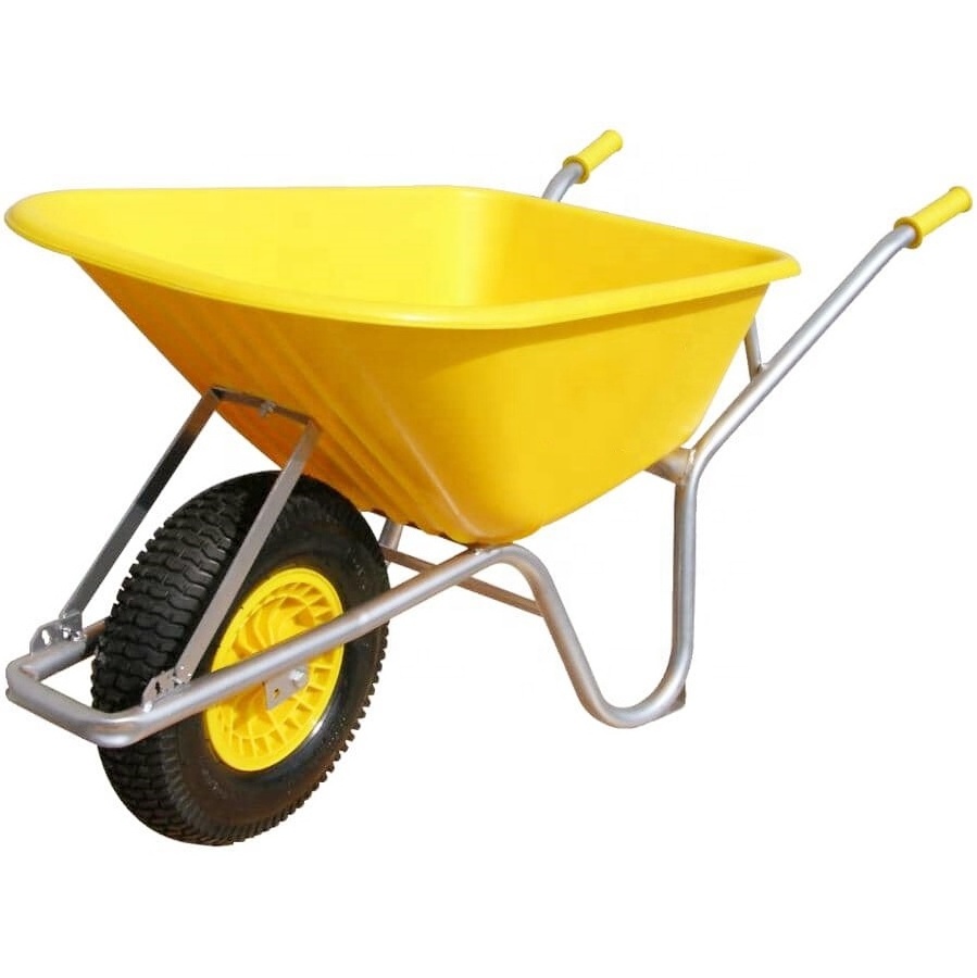 TUFX 6 Cu. Ft Poly Tray Heavy Duty Wheelbarrow  with Steel Frame