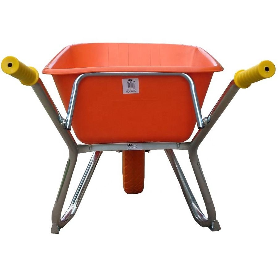 TUFX 6 Cu. Ft Poly Tray Heavy Duty Wheelbarrow  with Steel Frame