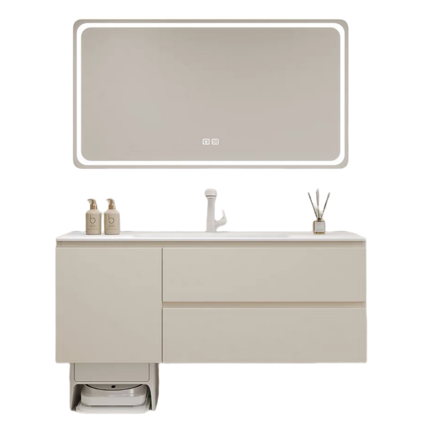 Luxury Bathroom Vanity Supplier Mirror Cabinet Modern Matte Black/white Wall Mounted Bathroom Vanity Set