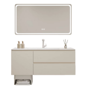 Luxury Bathroom Vanity Supplier Mirror Cabinet Modern Matte Black/white Wall Mounted Bathroom Vanity Set