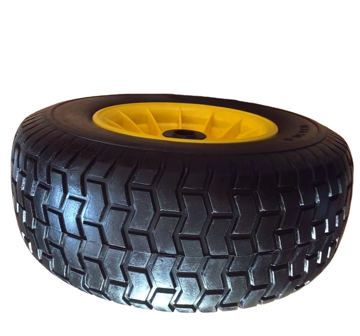 High Quality Heavy Duty Flat Free 16 inch 650-8 PU Foam Wheel Solid Tire Wheel used for hand trucks and wheelbarrow