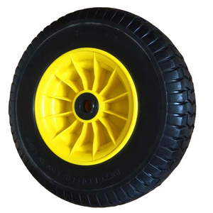 High Quality Heavy Duty Flat Free 16 inch 650-8 PU Foam Wheel Solid Tire Wheel used for hand trucks and wheelbarrow