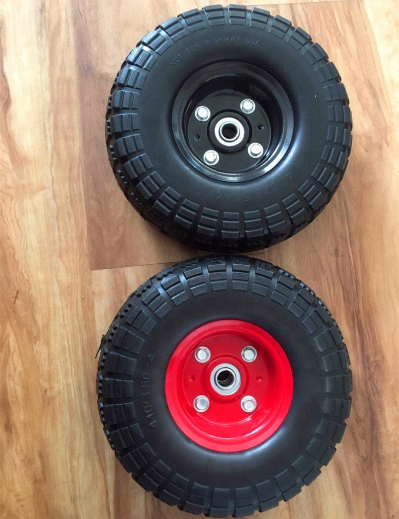 10 inch flat free puncture prevention pu foam wheels for hand truck and wheelbarrow 350-4 made in China