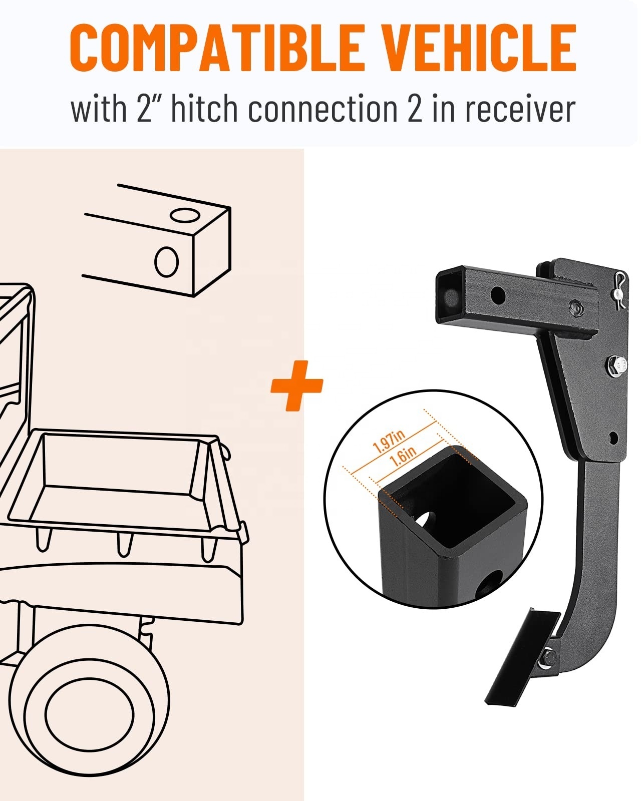 Hitch Mounted Ripper Shank for ATV/UTV tractor,heavy duty trencher subsoiler plow