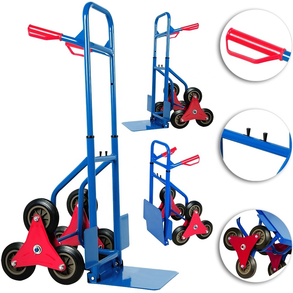 Hand trolley 200KG sack truck barrow tri wheel trolley stair climber cart