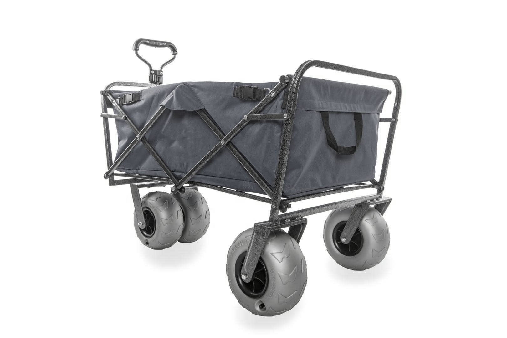 Outdoor Heavy Duty Collapsible Foldable Beach Cart With Balloon Wheels for Sand Garden Wagon Camping Beach Wagon