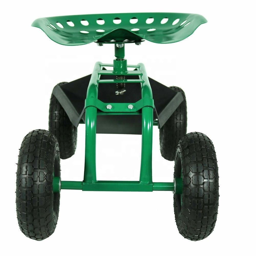 Garden Cart Rolling Work Seat with Tool Tray Heavy Duty Scooter Gardening Planting