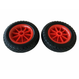 Kayak Trolley Wheels 25.4cm 22.35mm Spare Puncture Proof Black Tyre on Red Wheel for Kayak Canoe Trolley/ Carrier Jockey