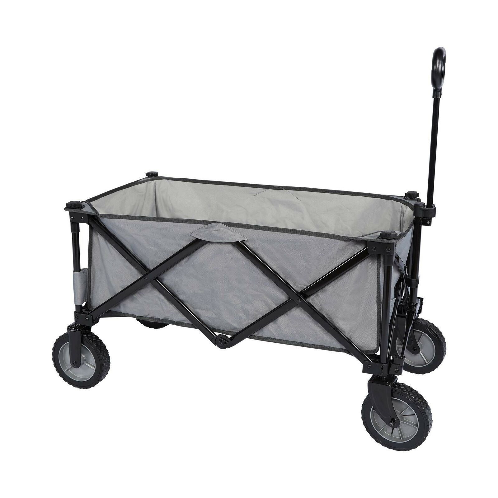 Collapsible Folding Utility Wagon Quad Compact Outdoor Garden Camping Cart with Removable Fabric