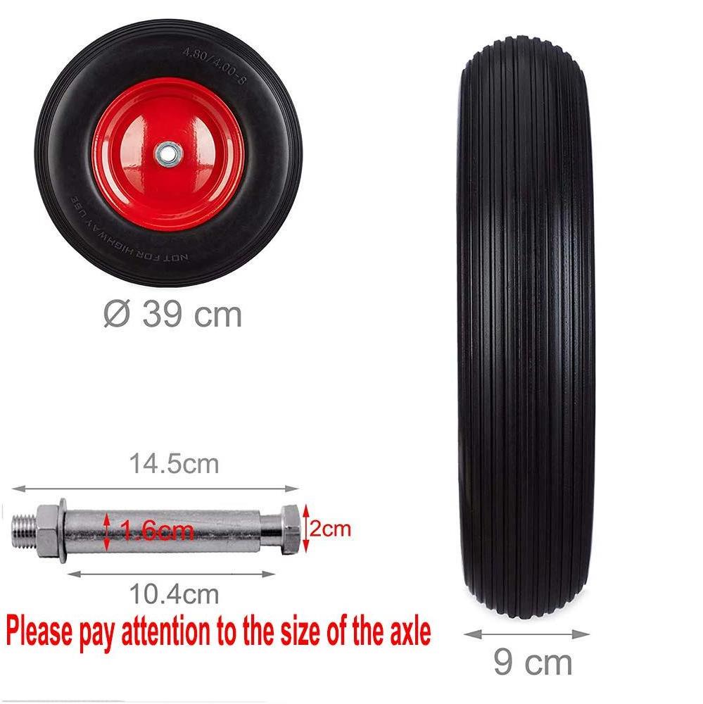 Solid rubber wheelbarrow wheel Puncture Proof 15.3 inch Tyre