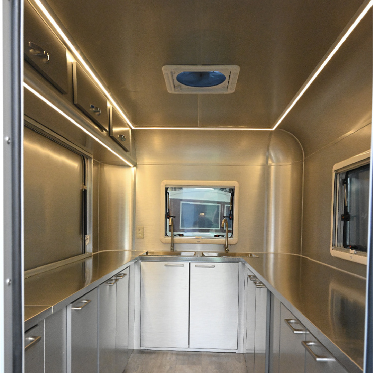 Rv Aluminium Travel Trailers Foods Trucks Remorque Alimentaire Food Truck With Full Kitchen Equipment