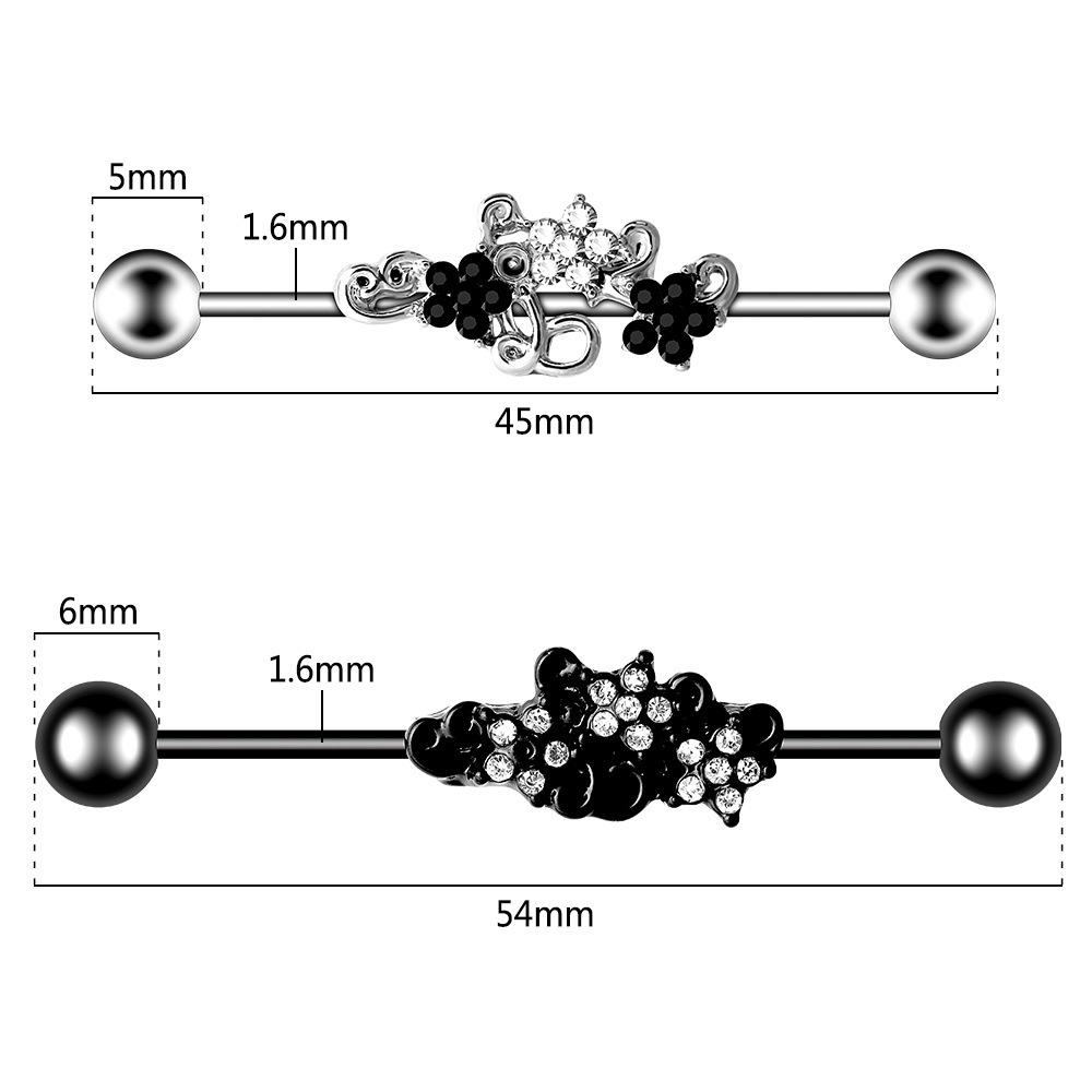 Ear Plug Taper Tunnel Gauges Set Ear Expander Stretching Screw Kit Ear Studs Piercing Body Jewelry 316L Surgical Steel 2 in 1