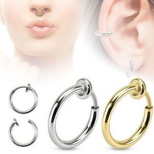 Wholesale Stainless Steel Spring Action Hoop Fakes Septum Clip On Nose Ring Lips Cuff Earrings Non Pierced Piercing Jewelry