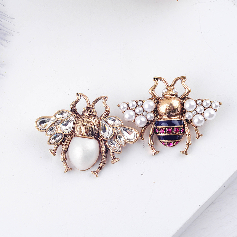 New Designs Luxury Bow Colors Rhinestone Fashion Jewelry Bee Spider Grasshopper  Insect Charm Women Brooches Pin