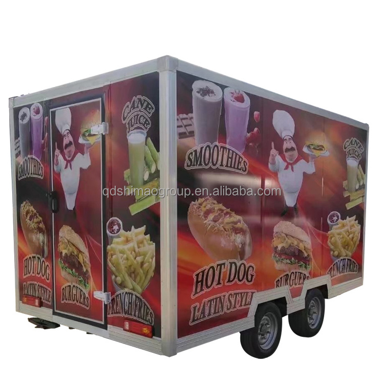 high quality hot sale stainless steel design street convenivent food trailer coffee carts