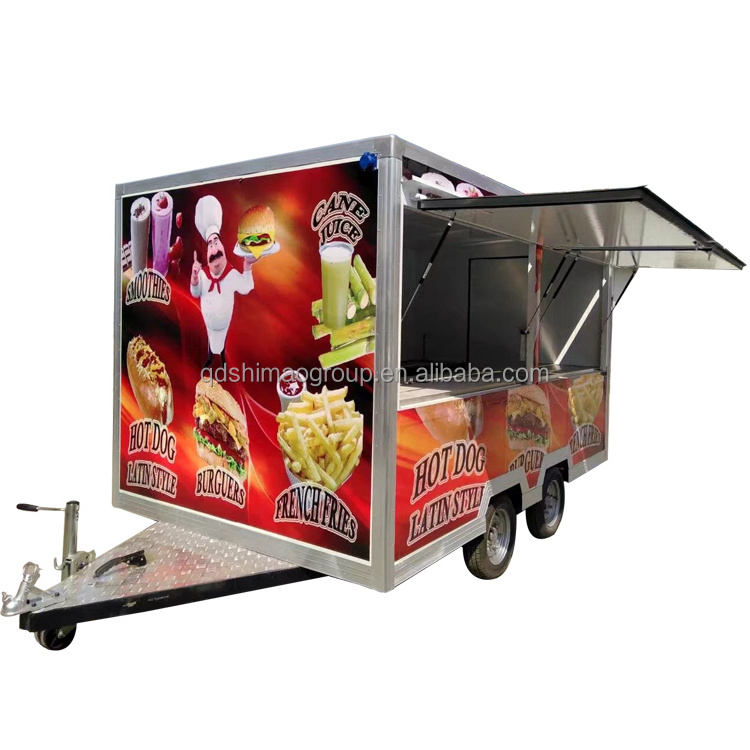 high quality hot sale stainless steel design street convenivent food trailer coffee carts