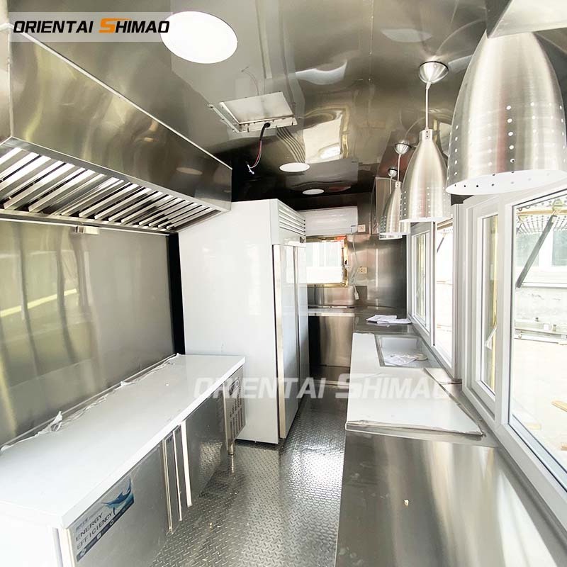 Oriental shimao Outdoor Mobile Airstream Food Trailer China Fast Food Cart  Ice cream  Food Truck for Sale in American