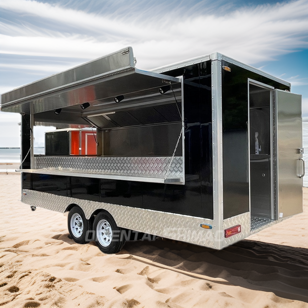 Hot sale fast concession mobile food trailer taco Europe standard cart with service window cabinet in USA chinese food truck