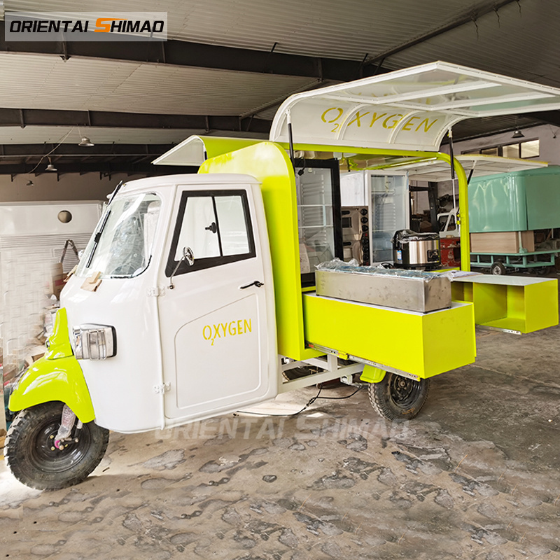 coffee tricycle 3 wheel ice cream food cart with ce iso certification mobile pancake food vending van food truck ice cream cart