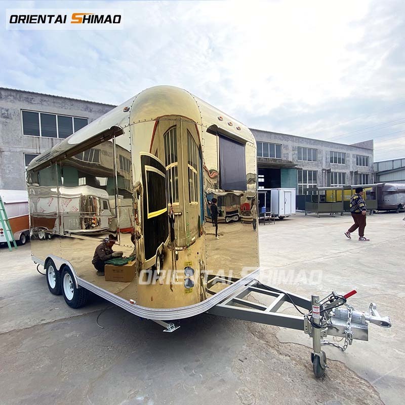 Oriental shimao Outdoor Mobile Airstream Food Trailer China Fast Food Cart  Ice cream  Food Truck for Sale in American