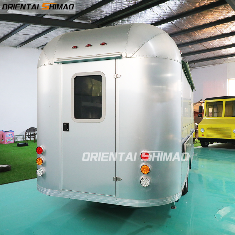 Caravan similar airstream camping trailer aluminium food truck trailer cabinets with air conditioning unit