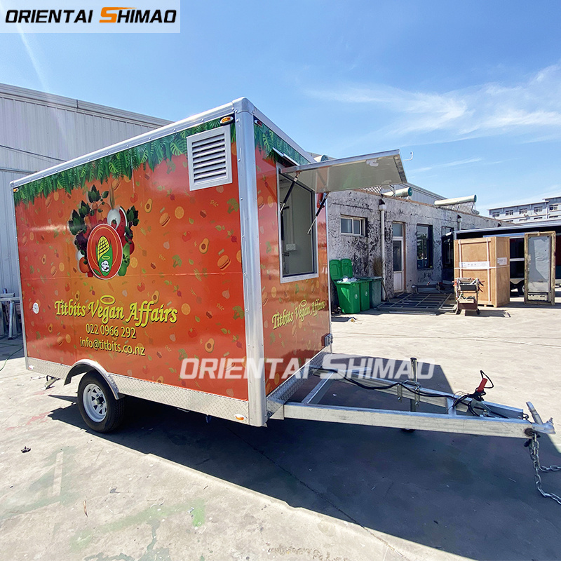 Best Seller Fast Food Truck Mobile Food Cart For Sale Snack  deep fryer food trailer With a sun umbrella